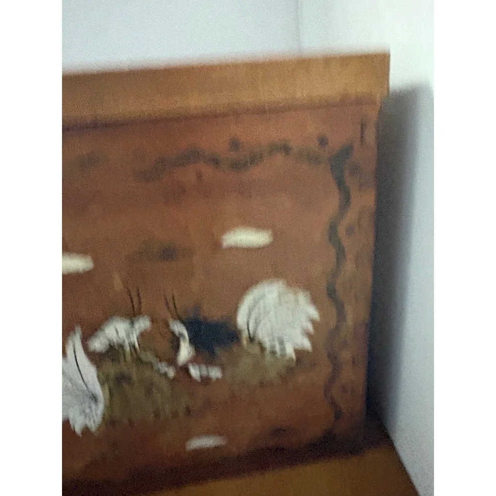 VTG Wood Fighting Rooster 4 pc Kitchen Canister Set Hand Painted Farmhouse Decor